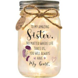 Mason Jar Night Light Sentimental Decorative Lamp Warm Led Fairy Lights Gifts